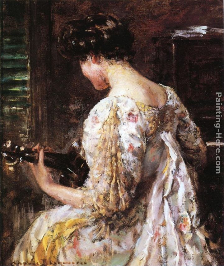 James Carroll Beckwith Woman with Guitar